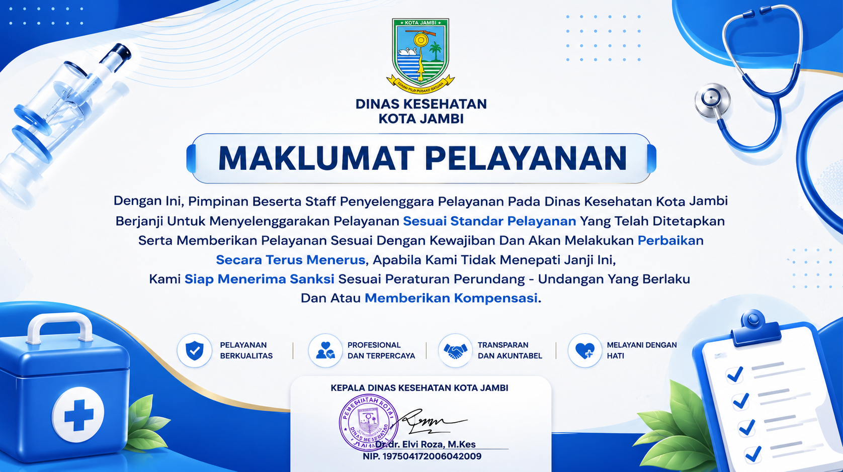 Maklumat Pelayanan Dinas Kesehatan Kota Jambi